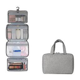 Henniu Bolsa de maquiagem de viagem portátil bolsa de armazenamento à prova d'água bolsa de cosméticos ferramentas de maquiagem organizadora grande bolsa de higiene para homem e mulher