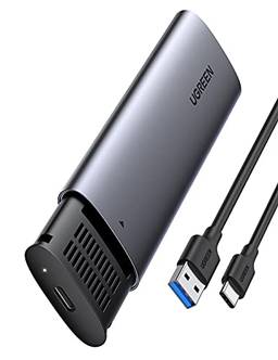 UGREEN M.2 SATA NGFF SSD Gabinete de alumínio USB 3.1 Geração 2 para chave B 6 Gbps com compartimento externo UASP compatível com Samsung WD Crucial Kingston Tool Free 2280 2260 2242 2230