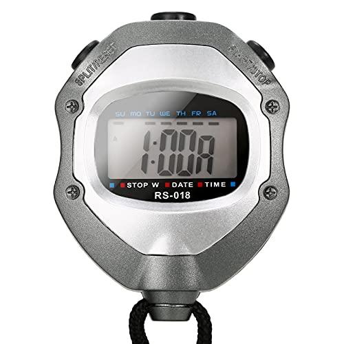 Tomshin Cronômetro à prova d'água cronômetro digital LCD portátil cronógrafo contador esportivo com alça para treinamento de corrida de futebol de natação