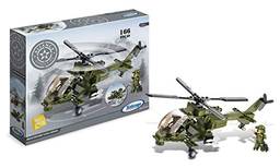 Brinquedo de Montar e Encaixar Aliança Justiça e Paz Helicóptero Míssil 163 Peças Verde Xalingo - 1014.3