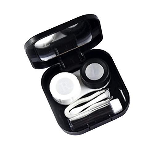SUPVOX 1 estojo para lentes de contato, caixa com suporte para lentes de contato com olhos esquerdos/direitos, contêiner para lentes de contato (preto)