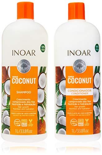 Inoar Kit Shampoo e Condicionador Coconut com Óleo de Coco,2x1L