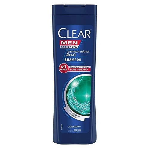 Shampoo Anticaspa Clear Men Limpeza Diária 2 em 1 400 Ml, Clear, 400 ML