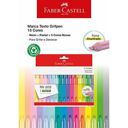 Caneta Marca Texto, Faber-Castell, Grifpen, 15 Cores, Modelo: MT/ES15ZF, Cor: Multicor