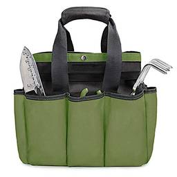 Staright Sacola de jardinagem com 8 bolsos Alça conveniente Kit de ferramentas de jardinagem Organizador Bolsa de armazenamento de ferramentas manuais Porta-malas para quintal de gramado