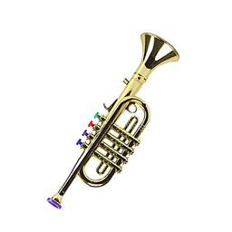 Milisten Crianças Trompete Brinquedo de Música para Crianças Instrumentos de Sopro Musical Saxofone Trompete Chifre Aprendizagem Precoce Brinquedo para Crianças Crianças Ouro