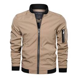 SevenDwarf casaco masculino Jaqueta de manga comprida com colarinho jovem leve corta-vento bomber à prova de vento jaqueta casual com zíper casacos outwear