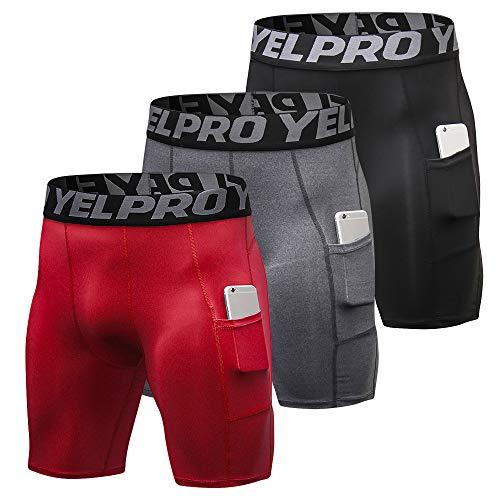 Calção, Romacci Shorts de compressão masculinos com 3 calções e cuecas de treino ativo com bolso