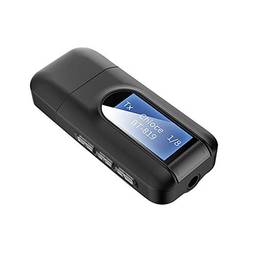 Loijon 2 em 1 Receptor Transmissor USB Bluetooth 5.0 com Display LCD 3.5 MM AUX Estéreo para PC TV Car Headphones Adaptador Sem Fio