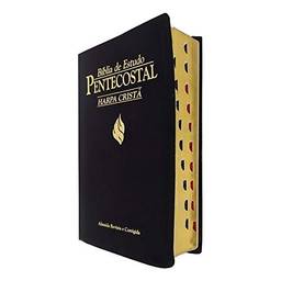 Bíblia de Estudo Pentecostal Média Preta Com Harpa Cristã Índice