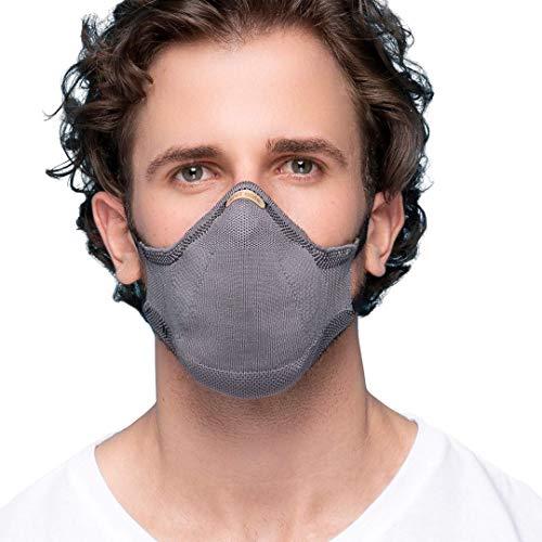 Máscara Reutilizável Knit Safe V-Block (CINZA, M)