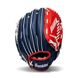 Franklin Sports Luva de beisebol e softbol – Field Master – Luva de beisebol e softball, vermelha, branca, azul, 33 cm