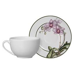 Conjunto Alleanza de 6 Xicaras Chá com Pires Orquídeas, Padrão