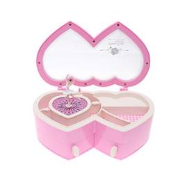 Caixa de música de bailarina BESPORTBLE, caixa de joias musical com corda em forma de coração, caixa de joias DIY para meninas dançantes, presente de aniversário, decoração de casa (rosa)