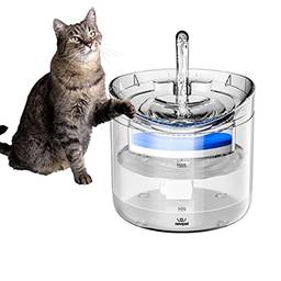 2L Gato Inteligente Fonte de água com Torneira Dispensador de água do cão Transparente Bebedor Pet Beber Filtros Alimentador Sensor Movimento