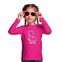 Camisa Infantil Fem M. Longa Proteção Solar UV50+ Dog - Rosa - 6 anos