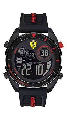Ferrari Relógio masculino Forza Quartz com pulseira de silicone, preto, 22 (modelo: 0830743)