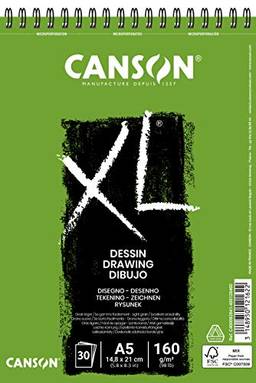 CANSON XL, Papel para Desenho em Bloco com Espiral, Tamanho A5
