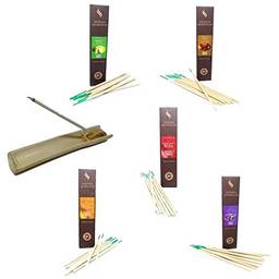 Kit Incensário de Bambú + 5 Incensos Naturais - Natural Company