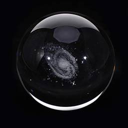 VICASKY Bola de cristal galáxia globo de vidro 3D globo de vidro globo de exibição de peso de papel bola de meditação de cura Feng Shui bola de dizer sorte para decoração de casa escritório e mesa
