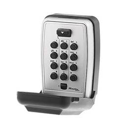 Master Lock 5423D Defina sua própria combinação de montagem na parede, caixa de bloqueio de botão, capacidade de 5 chaves, preta