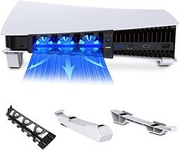 TwiHill rack de armazenamento horizontal adequado para console PS5, versão de unidade óptica PS5 / versão digital universal, suporte de armazenamento portátil compatível com várias portas USB