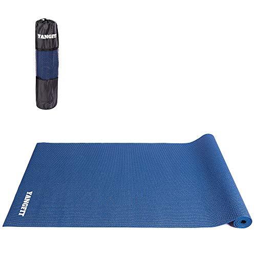 Tapete Yoga Mat Pilates Exercícios PVC 4mm Com Bolsa Yangfit (Azul-escuro)