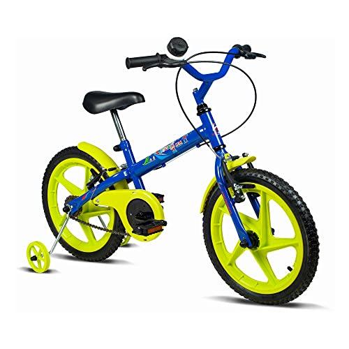 Bicicleta Infantil Verden Rock Azul e Verde - Aro 16 com rodinhas