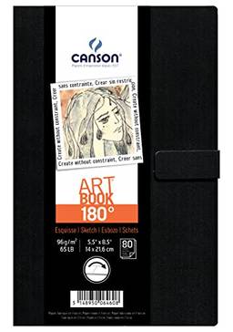 CANSON Artbook 180º Sketchbook, com Fecho Magnético, Tamanho A5