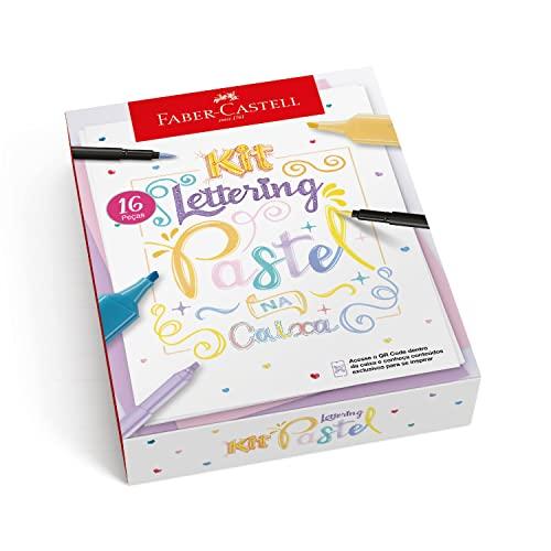 kit lettering pastel, Faber-Castell, KIT/LETTP, Cores Pastel, Edição Limitada, 16 peças