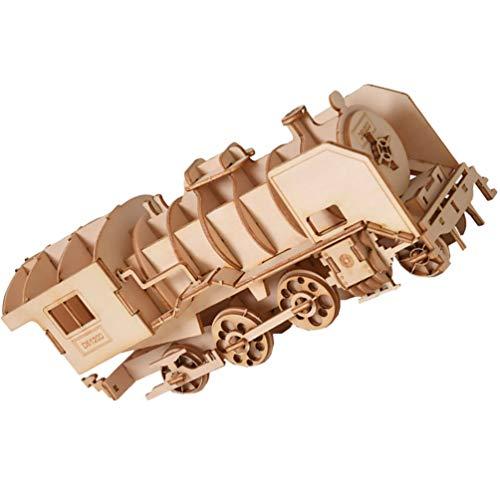 ARTIBETTER 1 Conjunto de Quebra-Cabeça de Madeira 3D para Adultos Crianças Modelo Mecânico Kit de Quebra-Cabeças de Madeira Modelo de Trem para Presente de Brinquedo de Decoração de Casa