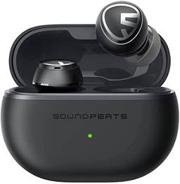 SOUNDPEATS MiniPro Fones de ouvido sem fio híbridos com cancelamento de ruído ativo, Earbuds Bluetooth 5.2 com ANC, QCC3040, aptX Adaptive, modo de transparência, CVC 8.0, Modo de jogo, TrueWireless Mirroring, 21 horas