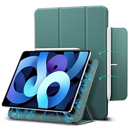 ESR Magnetic Case for iPad Air 4 2020 10.9 Inch [Convenient Magnetic Attachment] [Trifold Smart Case] [Auto Sleep/Wake Cover] Rebound Series, Forest Green