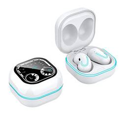 SZAMBIT Fones de Ouvido Sem Fio Bluetooth 5.1 Fones de Ouvido para Jogos com Cancelamento de Ruído,Fones de Ouvido Esportivos com Controle de Toque com Display Digital LED e Luz de Respiração,Branco