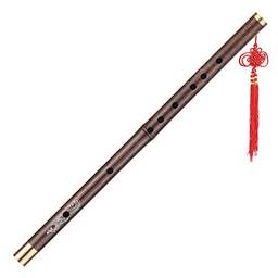 KKmoon Flauta profissional de bambu preto Dizi Instrumento musical de sopro chinês feito à mão tradicional Chave do nível de estudo C