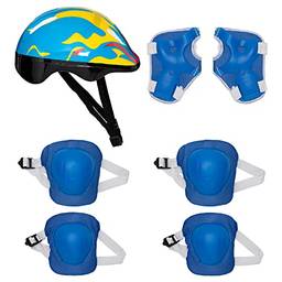 Kit De Proteção Azul Chamas C/cap Mimo Style Azul