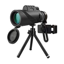 Tomshin 40 × 60 Monocular de alta potência, alta definição, telescópio, portátil, compacto, monóculo, para, observação de pássaros, acampamento, viagem, esporte, jogo