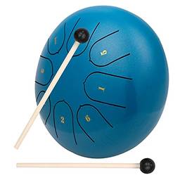 8 notas C-key de 6 polegadas Mini Steel Tongue Drum Hand Pan Drum Instrumento de percussão com baquetas para concerto de educação musical Mind Healing Yoga Meditação-pekdi