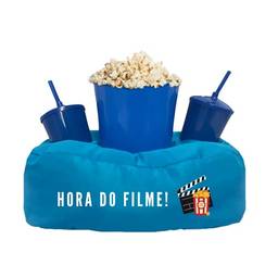 Almofada Porta Pipoca Azul Hora Do Filme Cor:Azul