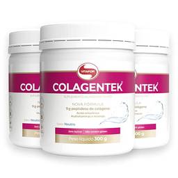 Kit 3 Colágeno hidrolisado Colagentek Vitafor neutro 300g