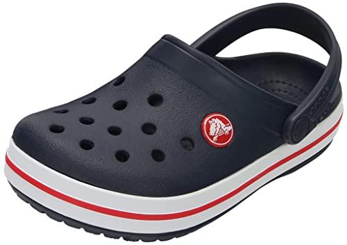 Crocs Tamanco unissex infantil Crocband (Todder Shoes), Azul-marinho/vermelho, 5 Toddler