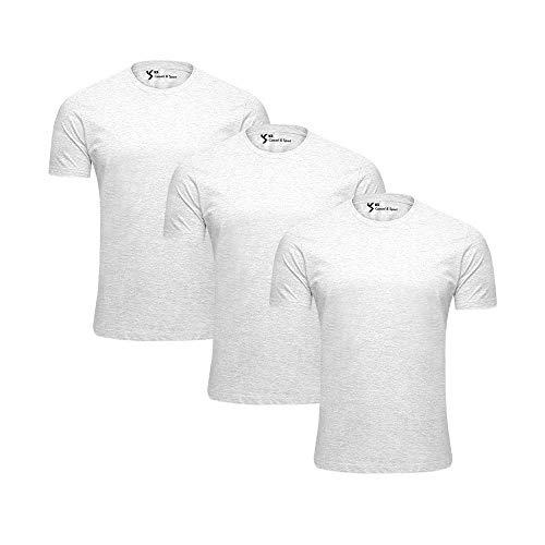 KIT 3 Camiseta Básica Masculina Anti Bolinhas Branco (M)