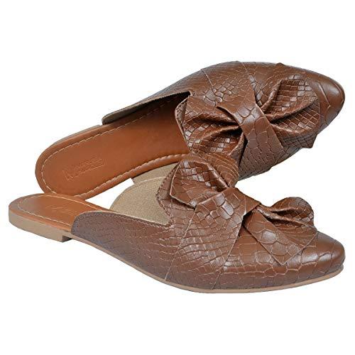 Sapato Sofisticado Mule Maunela Marques Tendência Moda Feminina vestuário adulto:39;cor:marrom