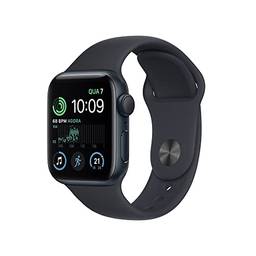 Apple Watch SE (2a geração) GPS, Smartwatch com caixa meia-noite de alumínio – 40 mm • Pulseira esportiva meia-noite – Padrão
