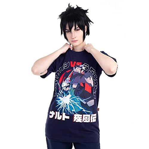 Camiseta Naruto Kakashi E Obito, Piticas, Unissex, Azul Marinho, M