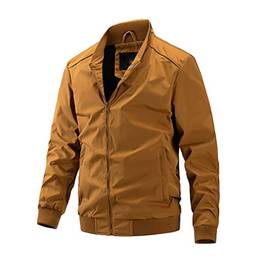 SevenDwarf casaco masculino Jaqueta cJaqueta corta-vento masculina de manga comprida com zíper e gola lisa de beisebol