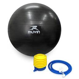 Bola de Pilates 65cm Muvin – Antiestouro – Suporta até 300kg – Com Bomba – Ginástica – Fitness – Pilates – Yoga – Fisioterapia – Flexibilidade – Fortalecimento – Tonificação –– Fácil Limpeza