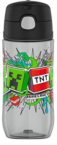 THERMOS Garrafa de Hidratação Plástica com Bico Funtainer, 473 ml, Minecraft