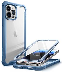 Capa i-Blason Ares Projetado para iPhone 14 Pro de 6,1 Pol (versão 2022), capa protetora transparente robusta de camada dupla com protetor de tela embutido(Azul)