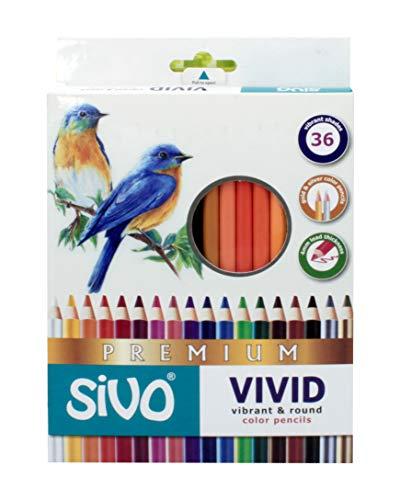 Lápis de Cor Redondo, Sivo, Vivid Premium, 52.5900, 36 Cores